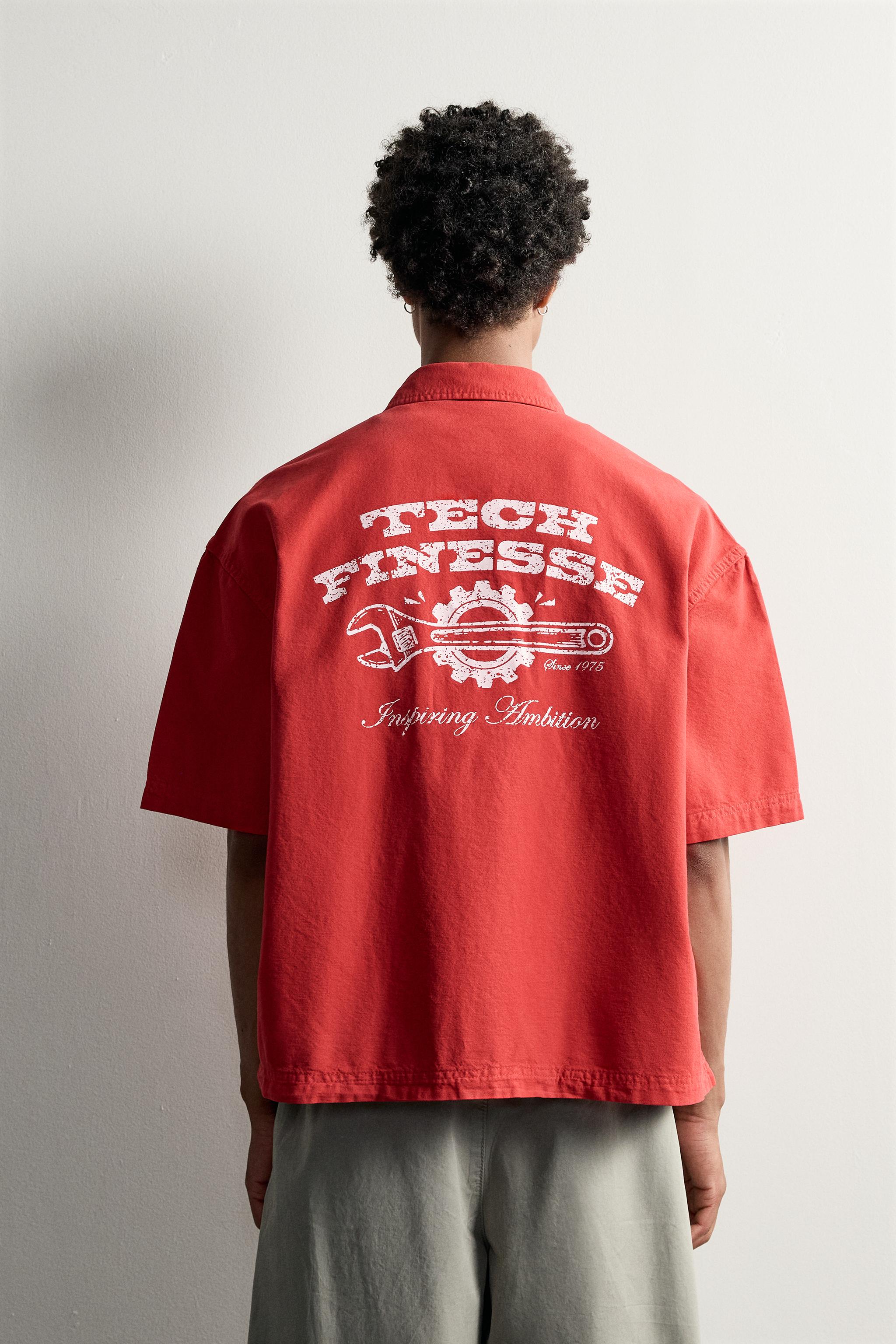 RELAXED FIT CONTRAST TEXT SHIRT